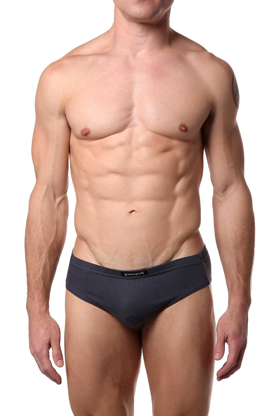 Papi Striped/Solid-Basics Premium Cotton Low-Rise Brief 5-Pack