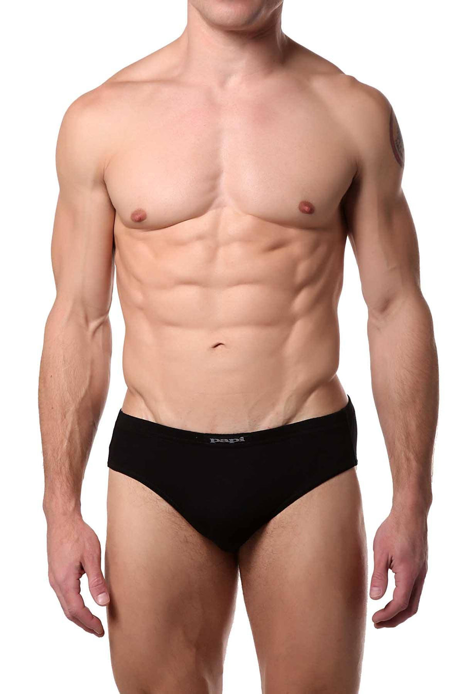 Papi Striped/Solid-Basics Premium Cotton Low-Rise Brief 5-Pack