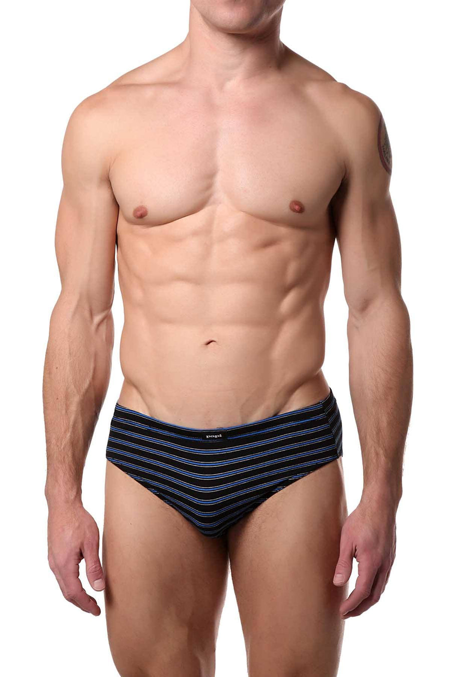 Papi Stripes-and-Solids Premium Cotton Low-Rise Brief 5-Pack