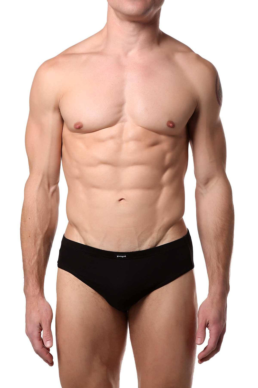 Papi Stripes-and-Solids Premium Cotton Low-Rise Brief 5-Pack