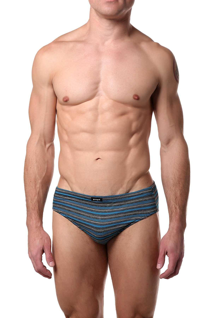 Papi Stripes-and-Solids Premium Cotton Low-Rise Brief 5-Pack