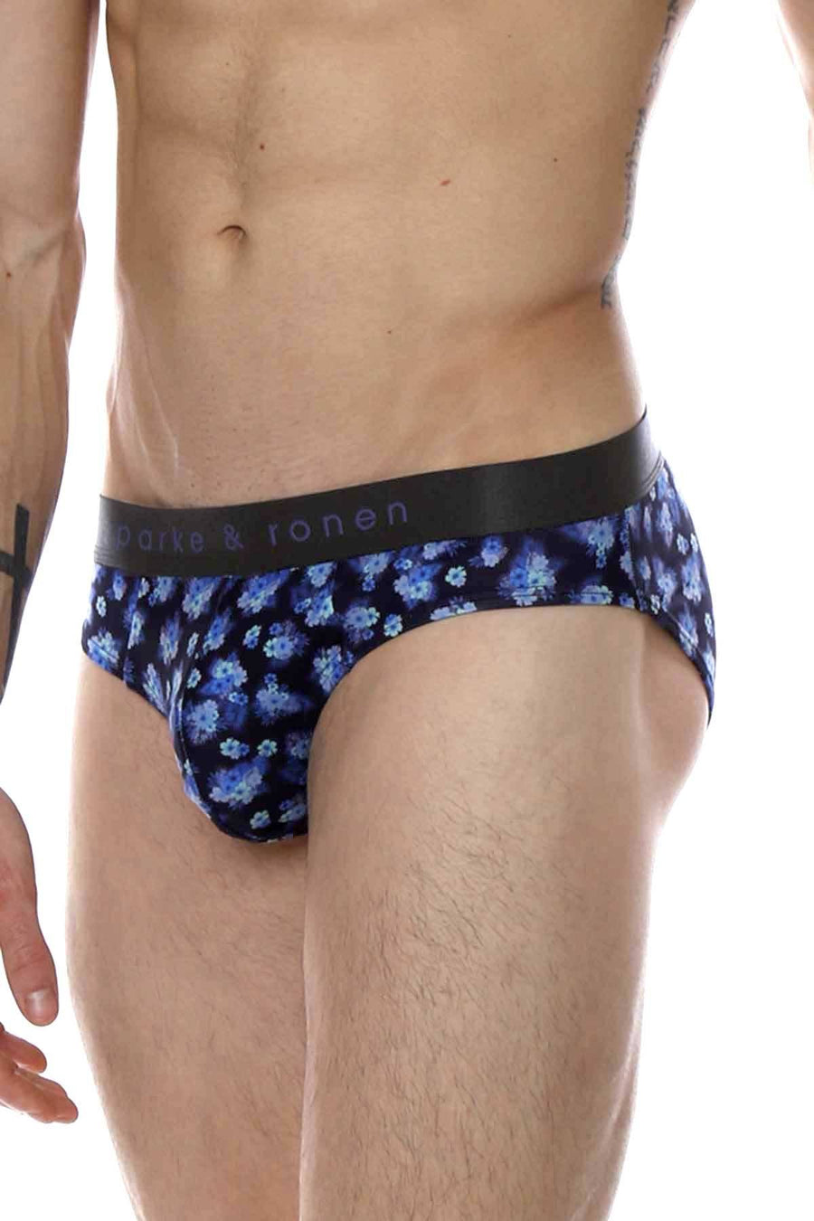 Parke & Ronen Black/Cobalt Hawaii Low-Rise Brief