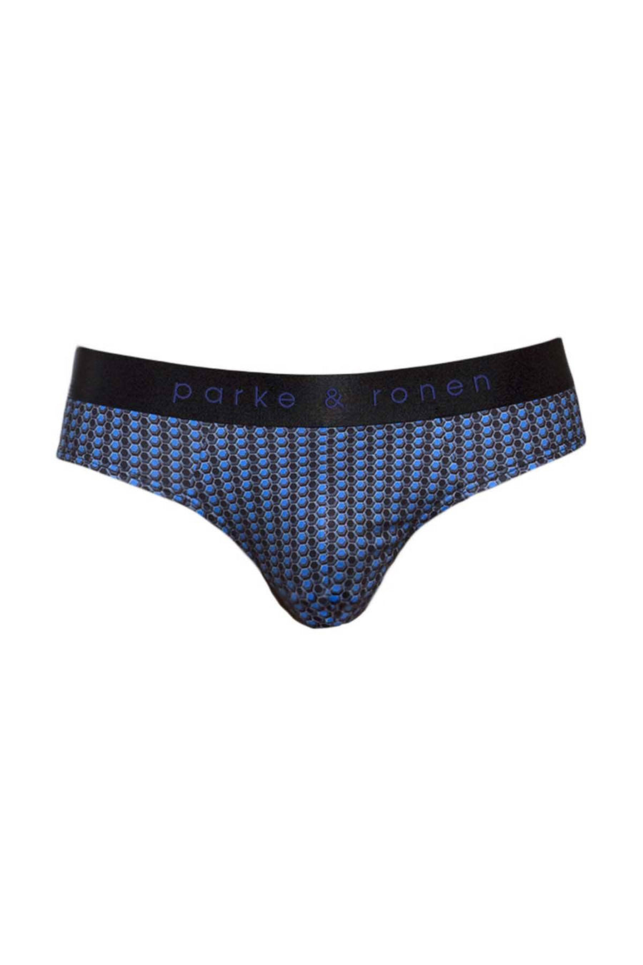Parke & Ronen Black/Cobalt Printed Clipper Low-Rise Brief