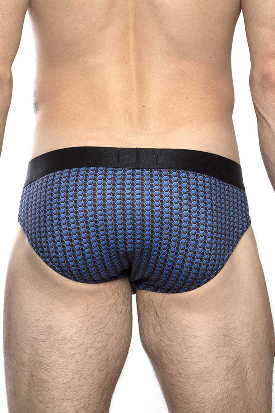 Parke & Ronen Black/Cobalt Printed Clipper Low-Rise Brief