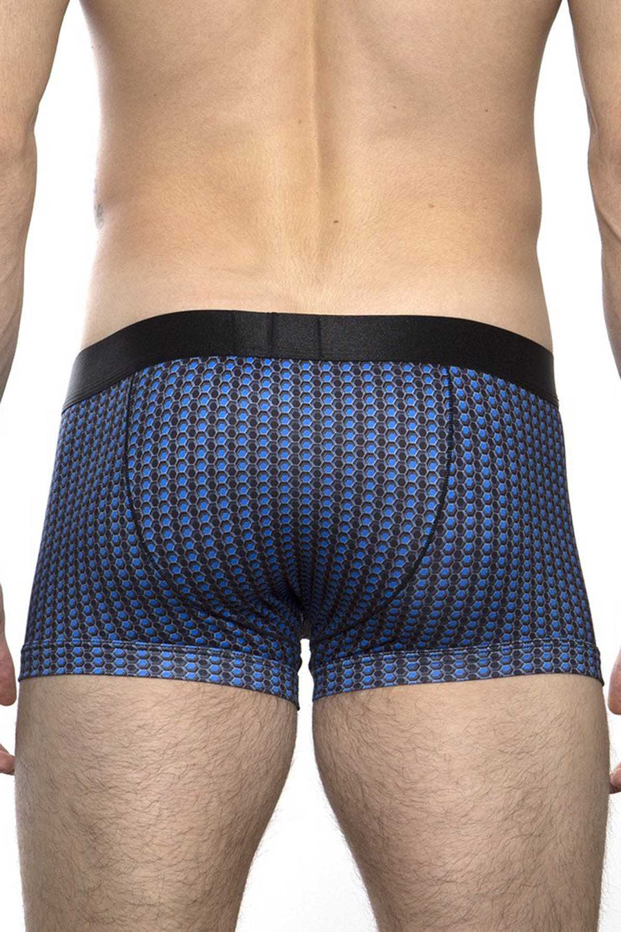 Parke & Ronen Black/Cobalt Printed Clipper Low-Rise Trunk