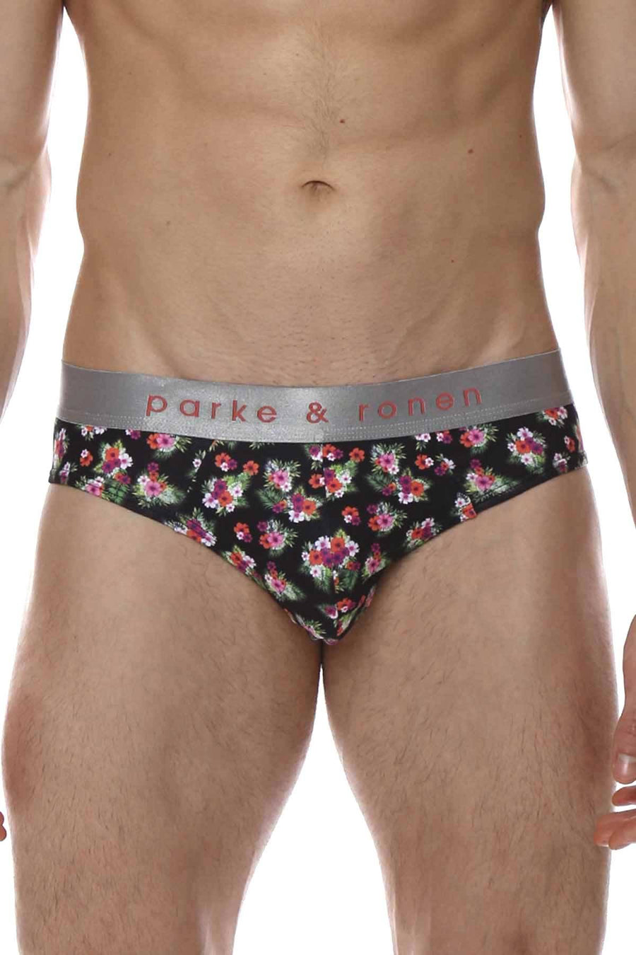 Parke & Ronen Black/Flamingo Printed Hawaii Low-Rise Brief
