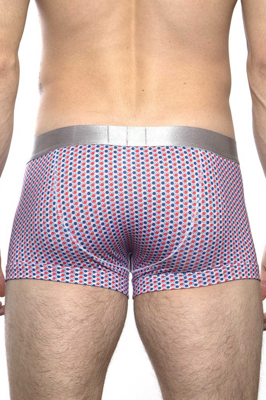 Parke & Ronen Cherry/Blue Printed Clipper Low-Rise Trunk