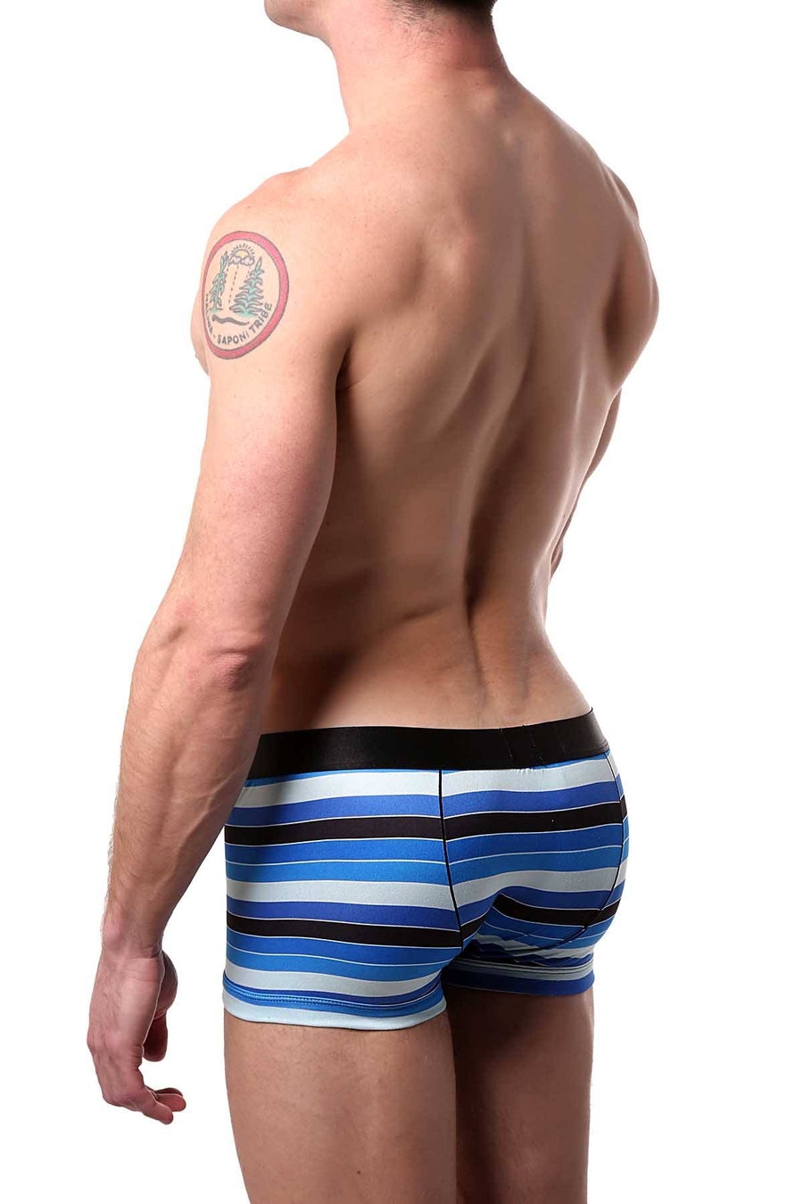 Parke & Ronen Cobalt Drexel-Stripe Printed Low-Rise Trunk