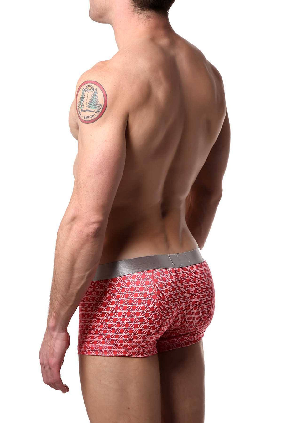 Parke & Ronen Flamingo/White Setai-Printed Low-Rise Trunk