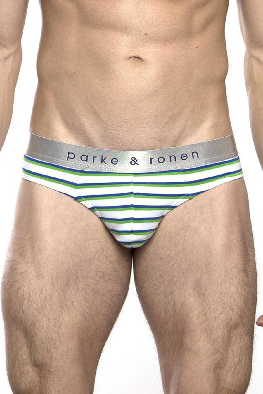 Parke & Ronen Kelly/Royal Striped Low-Rise Brief