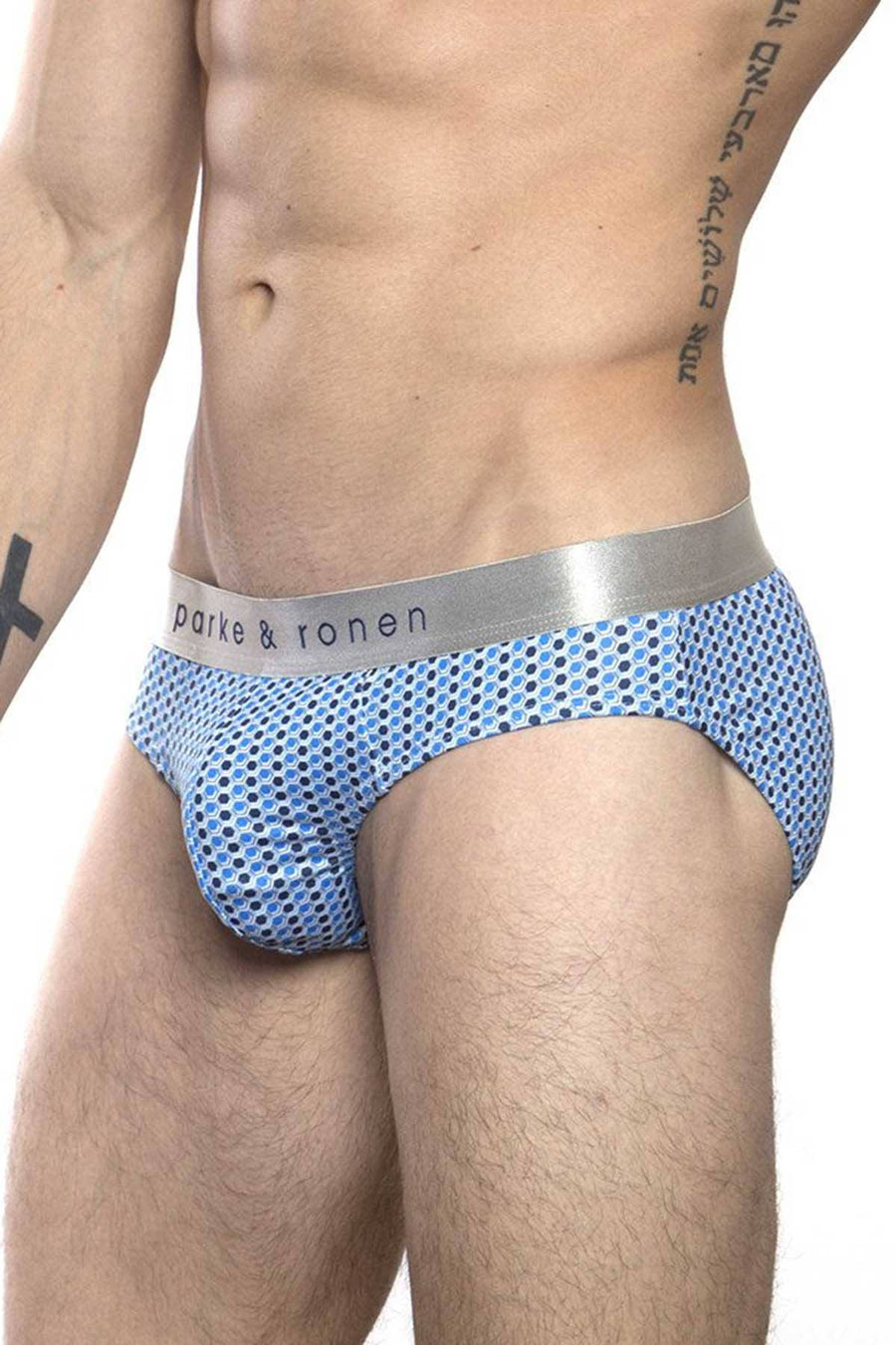 Parke & Ronen Navy/White Printed Clipper Low-Rise Brief
