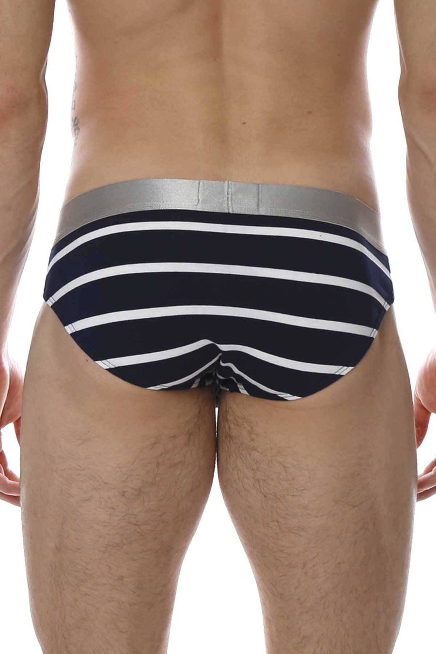 Parke & Ronen Navy/White Striped Low-Rise Brief