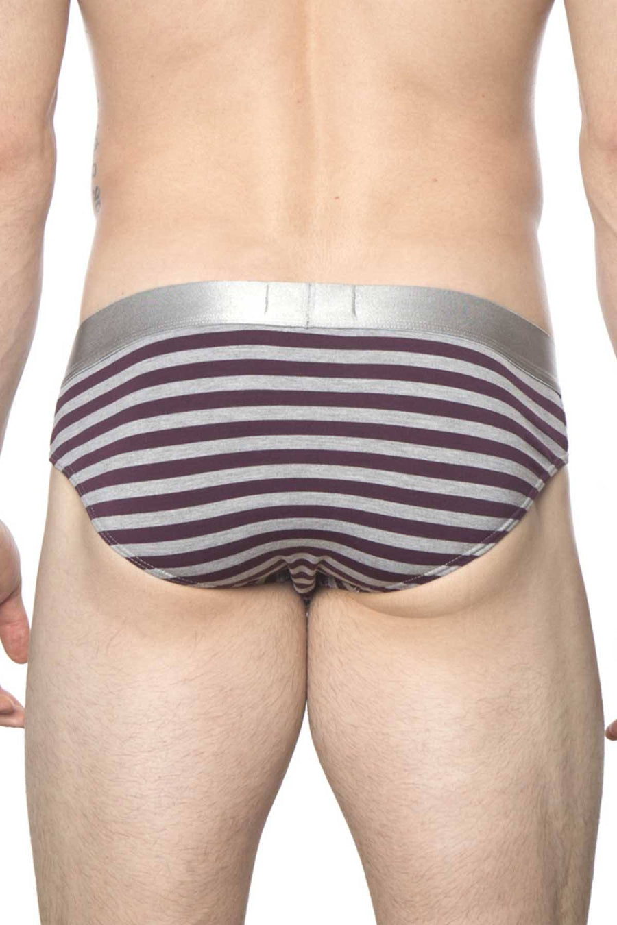 Parke & Ronen Purple-Stripe Yarn-Dye Low-Rise Brief