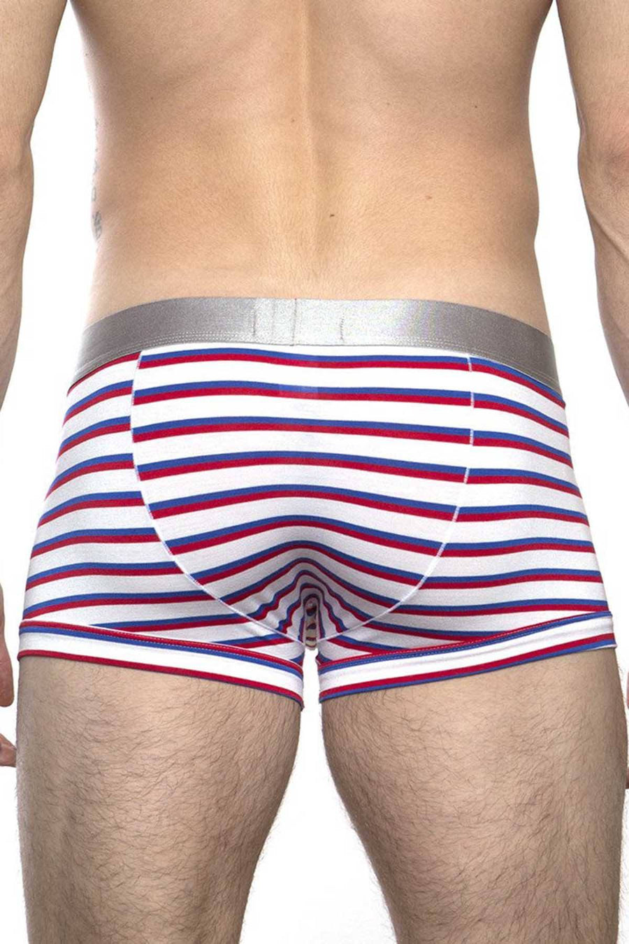 Parke & Ronen Red/Royal Striped Low-Rise Trunk