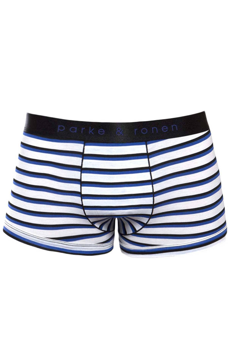Parke & Ronen Royal/Black Striped Low-Rise Trunk
