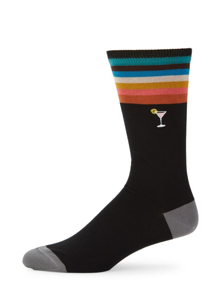 Paul Smith Embroidered Martini Socks Black