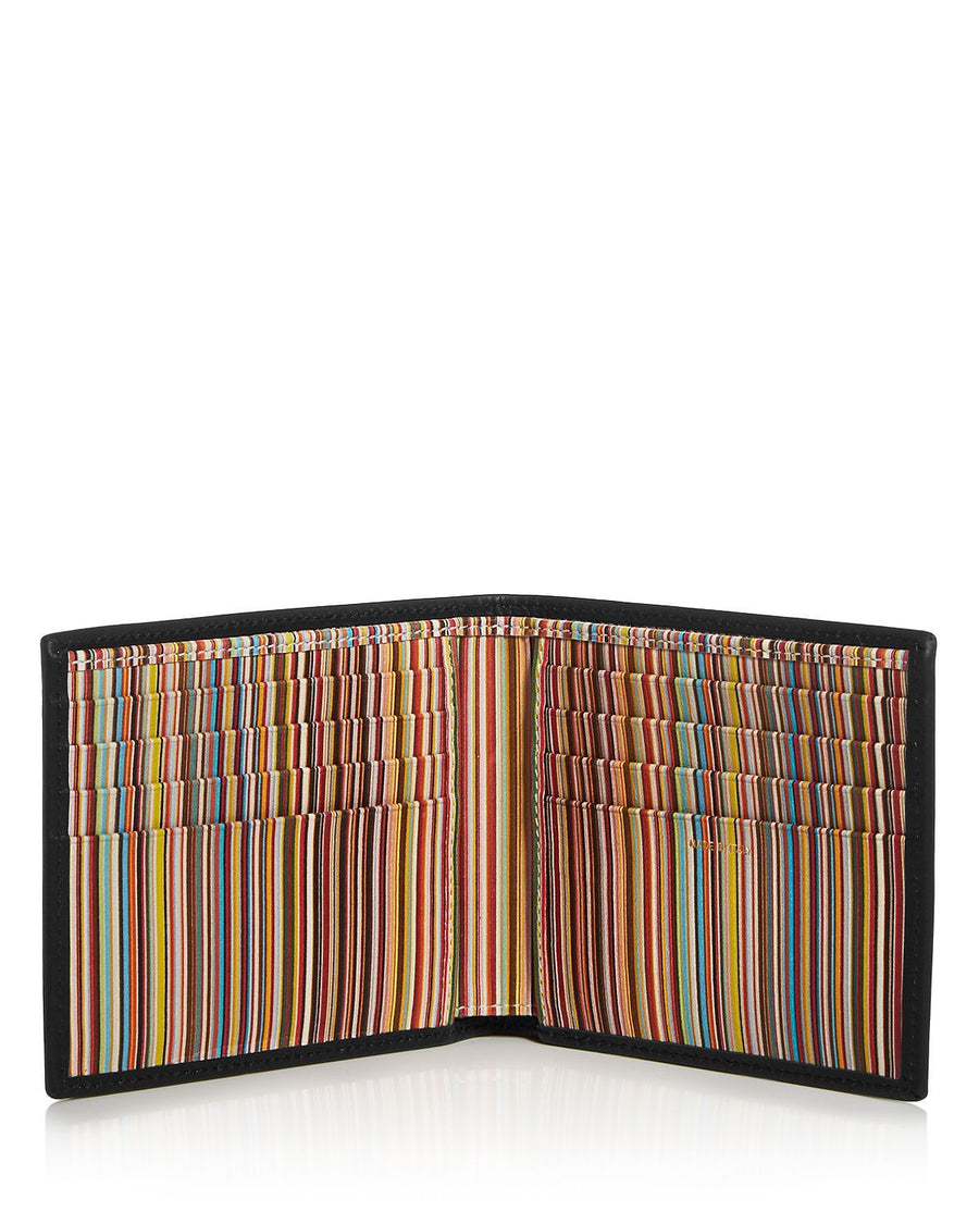 Paul Smith Leather Bi-fold Wallet Black Multi