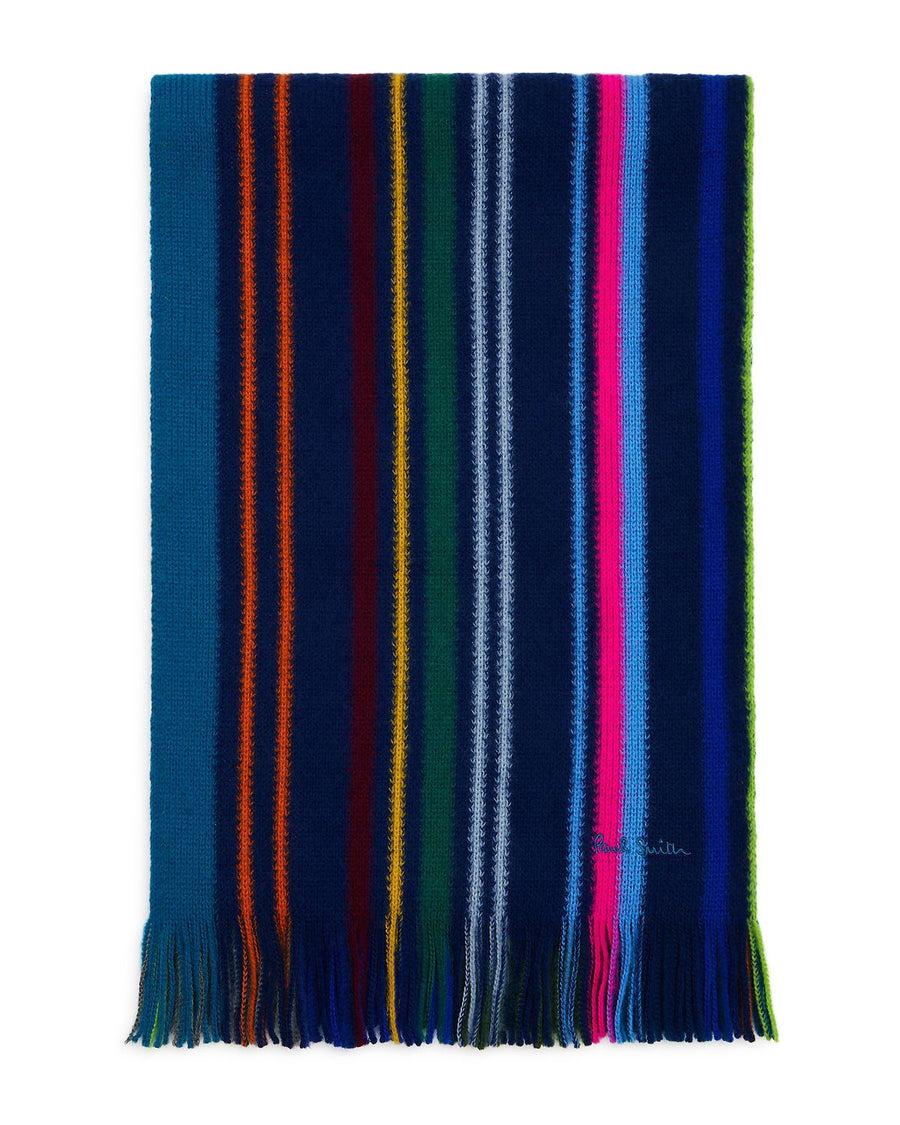 Paul Smith Lionel Reversible Scarf Blue Gray Pink Multi