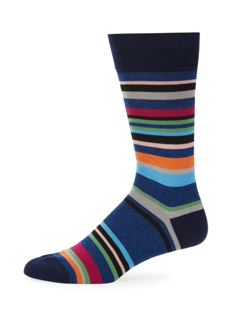 Paul Smith Striped Knit Socks Blue