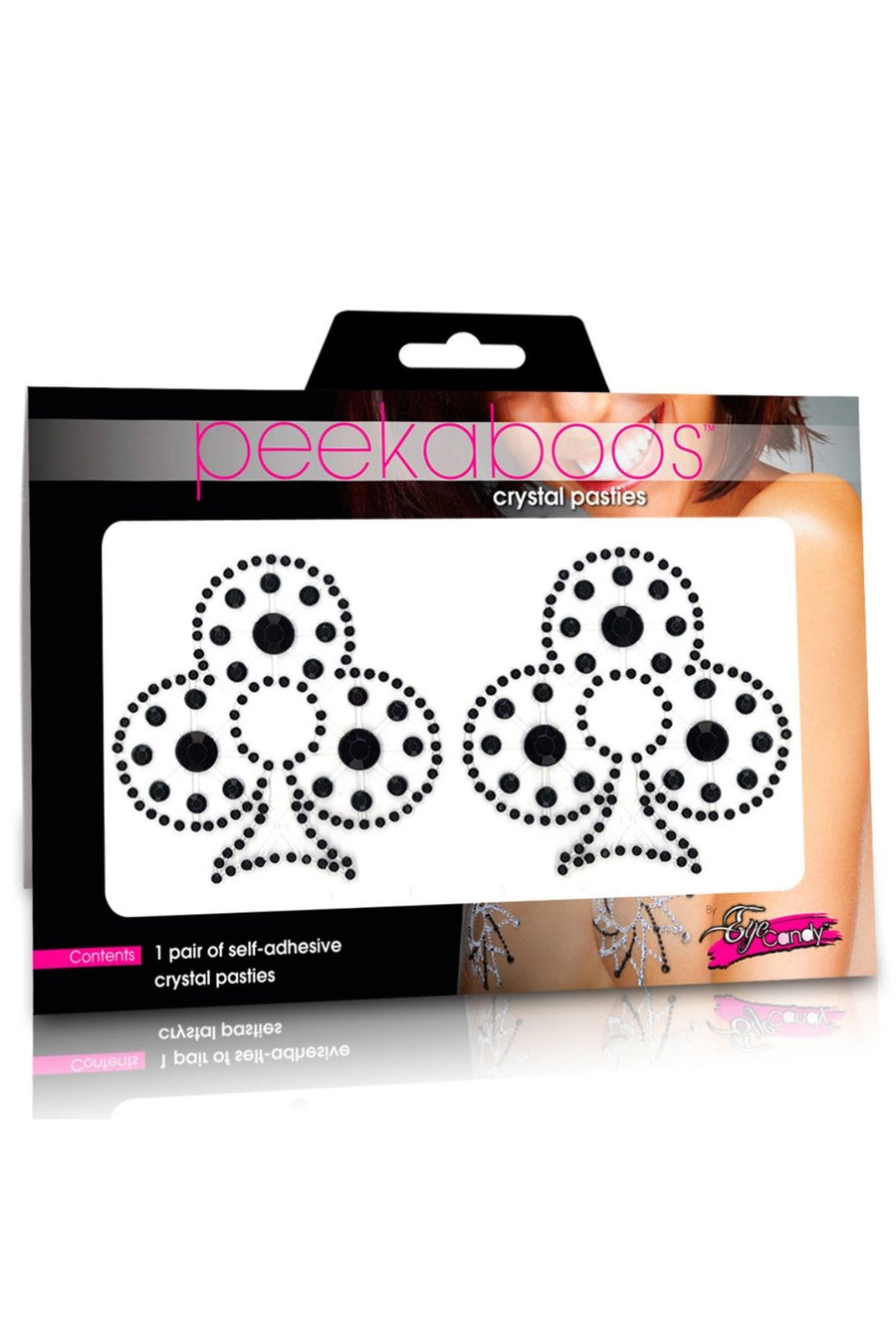 Peekaboos Black Crystal Club Pasties