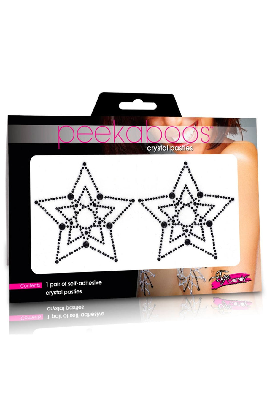Peekaboos Black Crystal Star Pasties