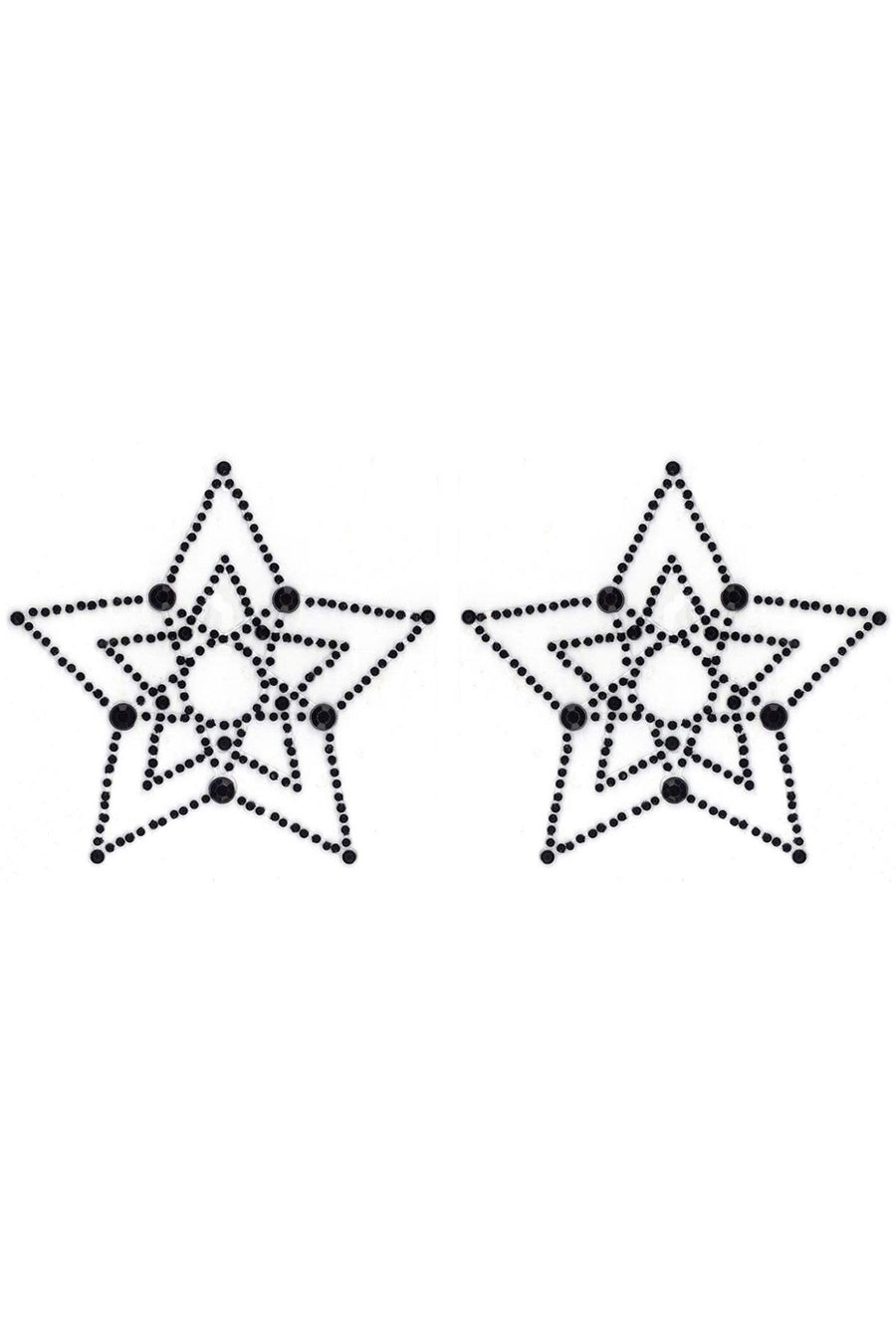 Peekaboos Black Crystal Star Pasties