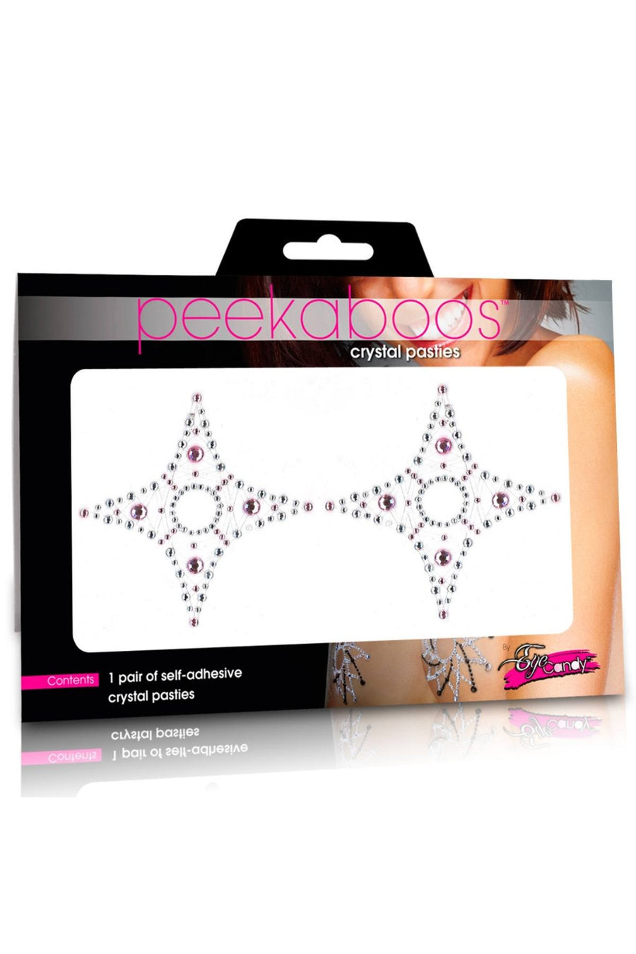 Peekaboos Pink Diamond Crystal 4 Point Pasties