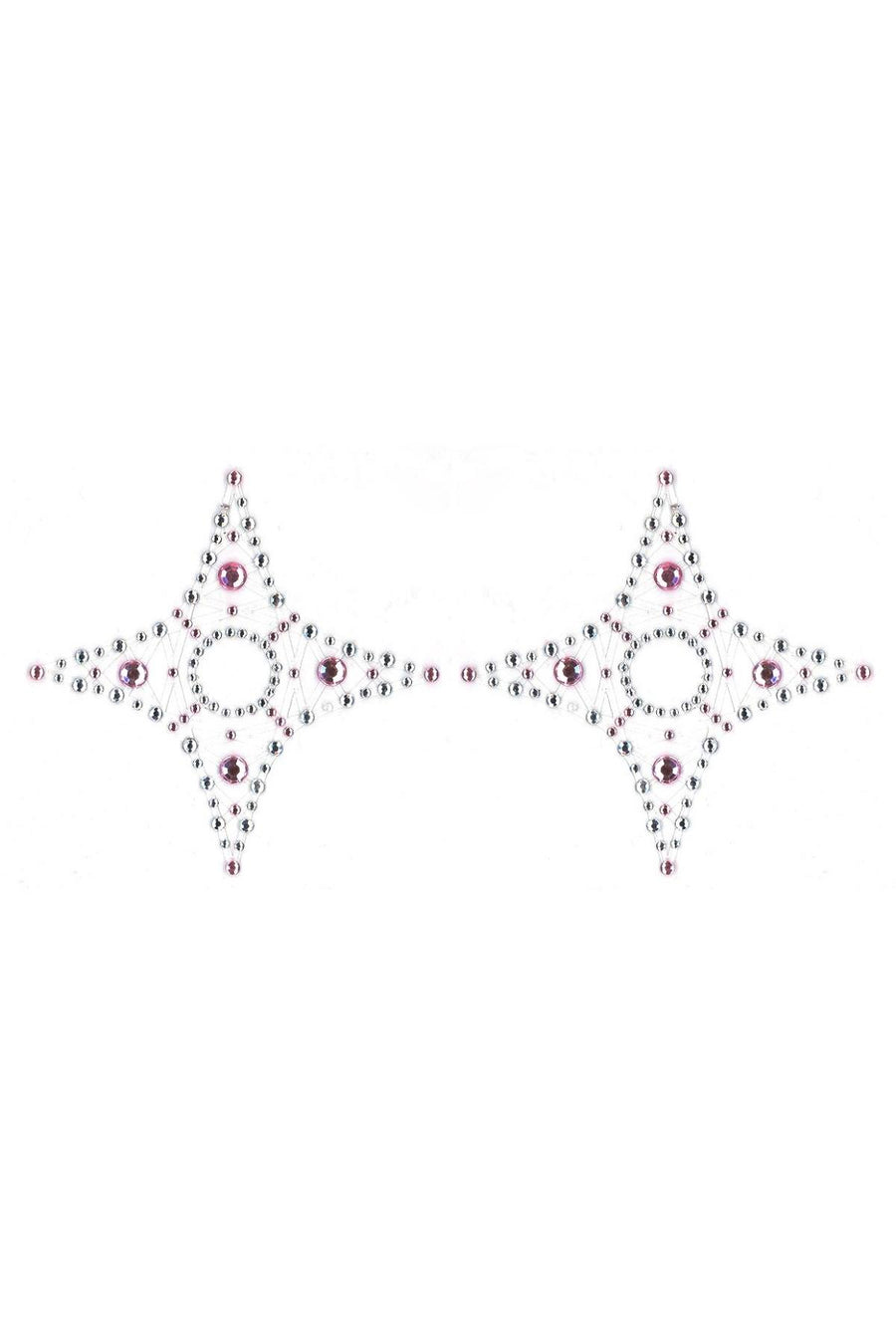 Peekaboos Pink Diamond Crystal 4 Point Pasties