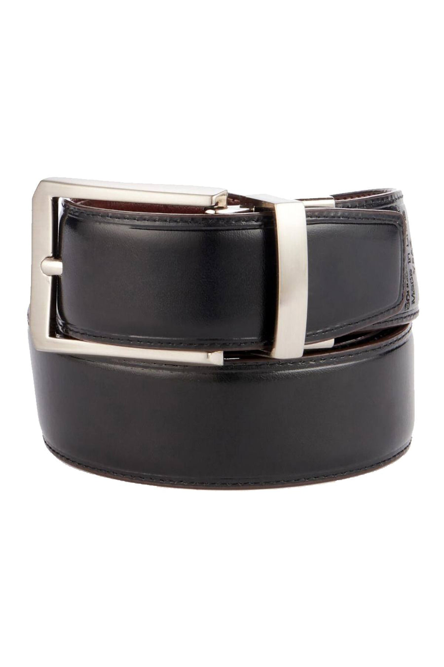 Perry Ellis Black/Brown Reversible Square Hale Belt