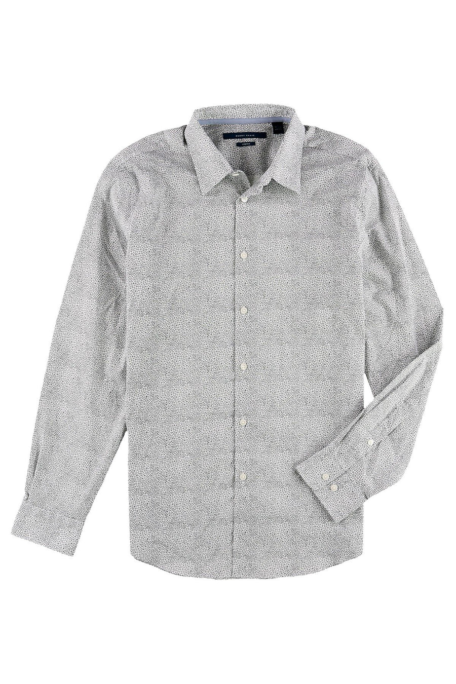 Perry Ellis Bright White Geometric Button Up Shirt