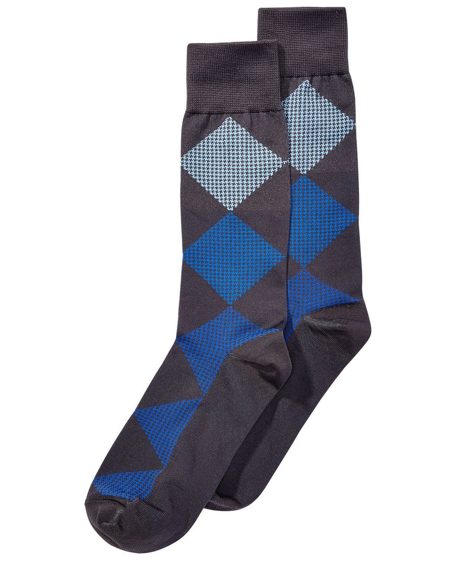 Perry Ellis Microfiber Printed Dress Socks Carbon