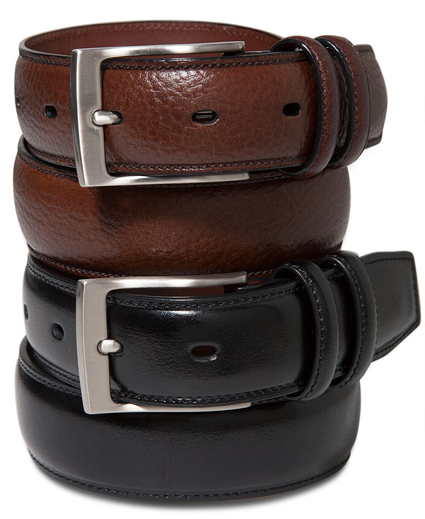 Perry Ellis Portfolio Leather Belt Chocolate