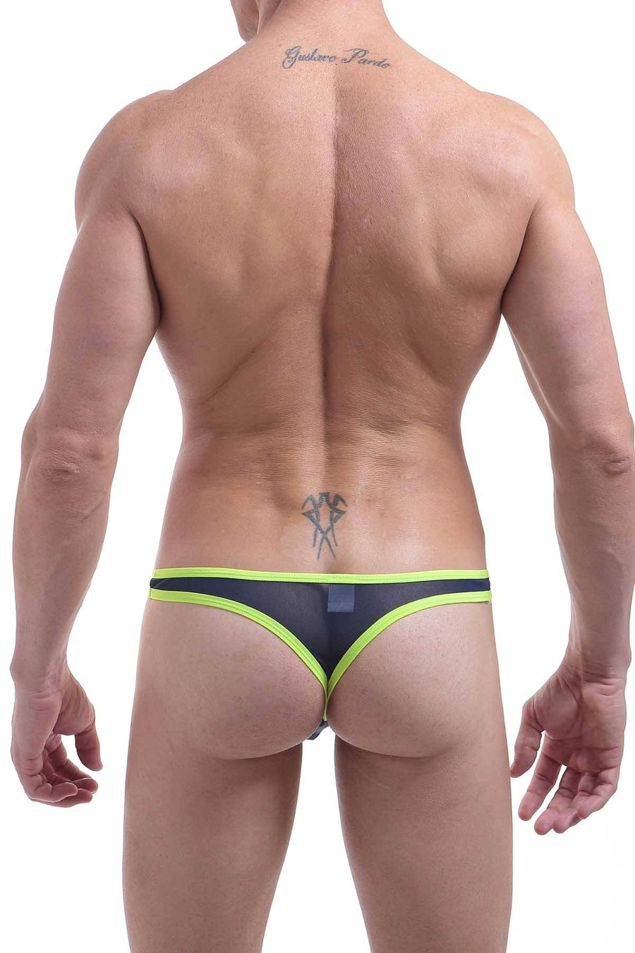 PetitQ Black/Yellow Mesh Neon Thong