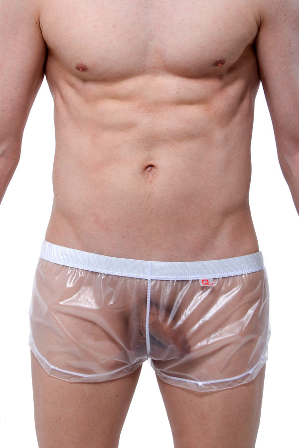 PetitQ White/Clear Snap Cristal Athletic Short