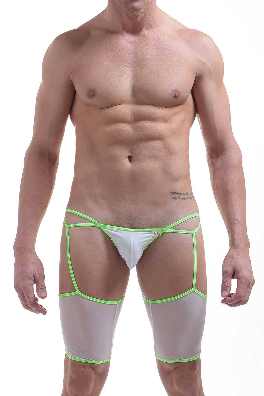PetitQ White/Lime Mouling-Rouge Kini