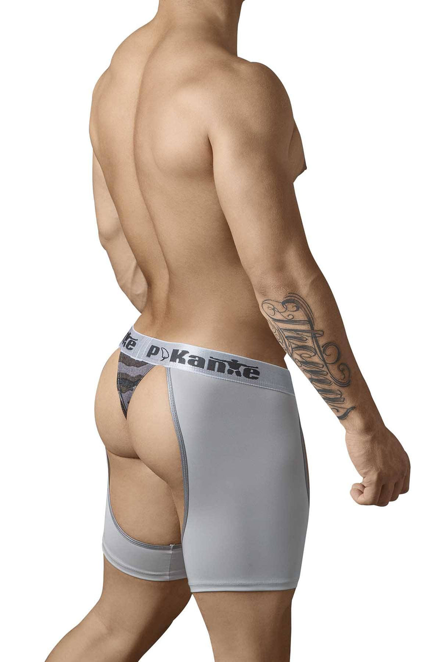 Pikante Silver/Black-Camo Pole-Dance Thong-Boxer