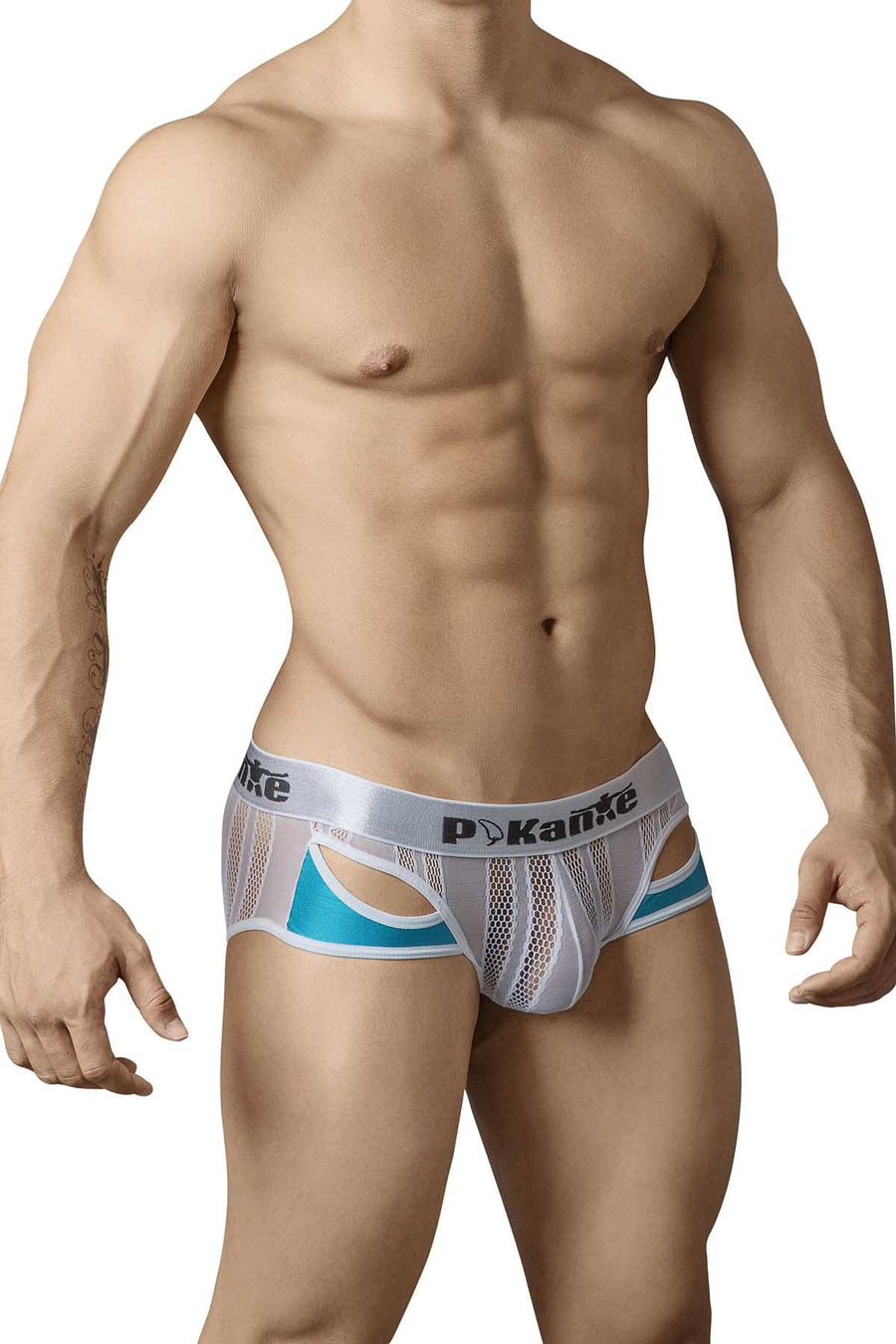 Pikante White/Teal Spicy Brief