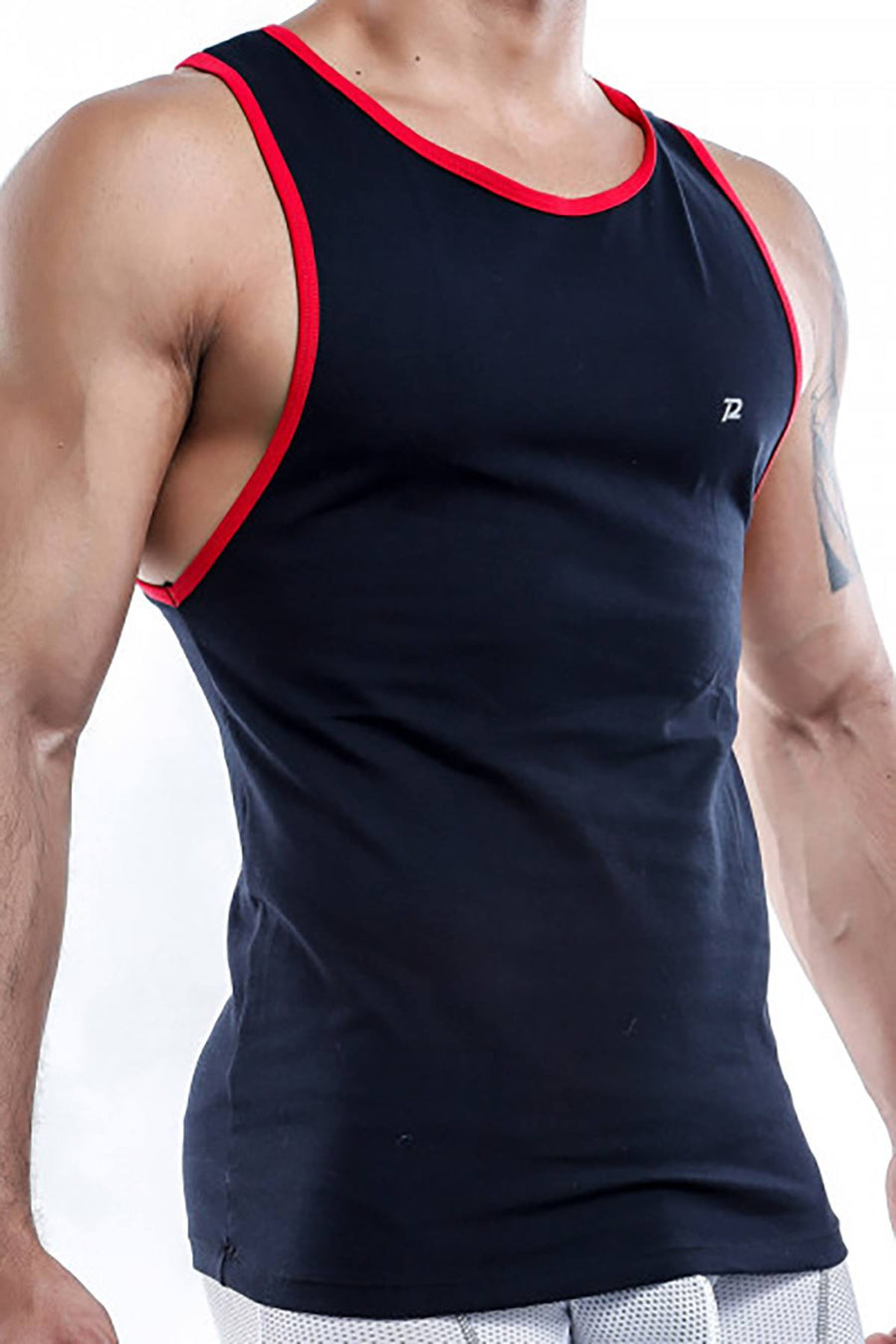 Pistol Pete Black/Red Contrast-Trim Tank Top
