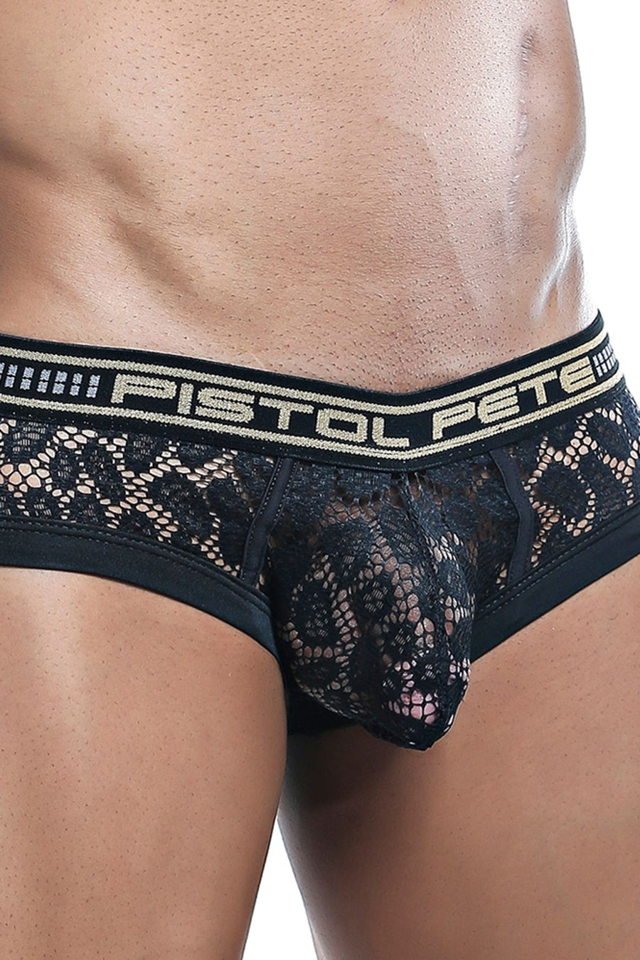 Pistol Pete Black Sheer Leopard Mesh Bikini Brief