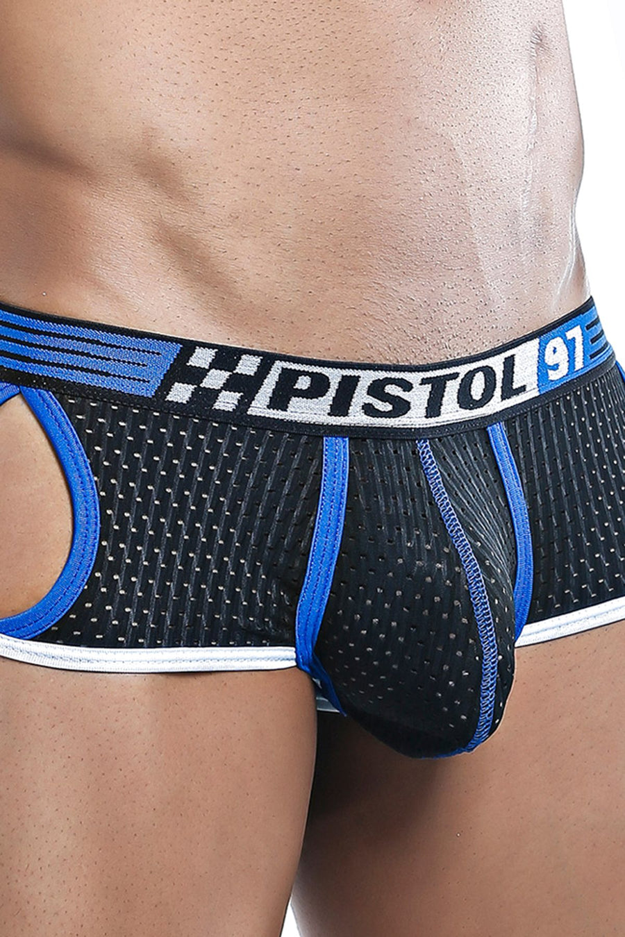 Pistol Pete Black Sporty-Mesh Cut-Out Trunk