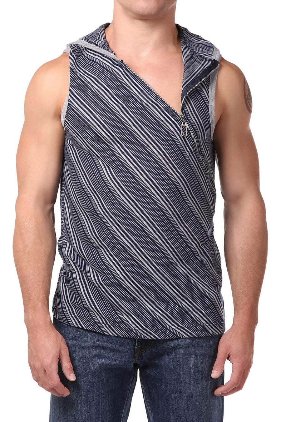 Pistol Pete Navy Magnetic Zip Up Sleeveless Hoodie