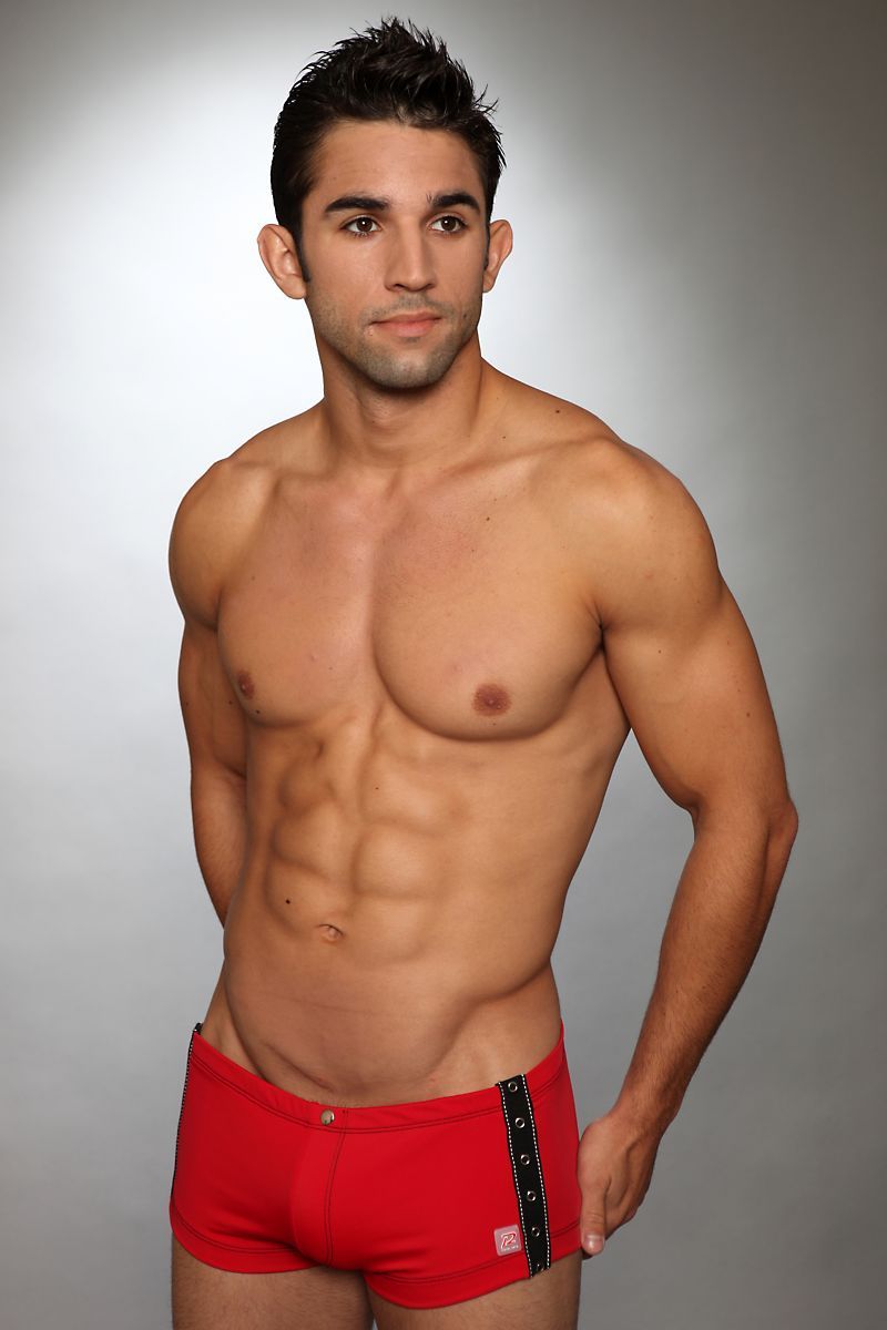 Pistol Pete Red Snap Square-Cut Swim Bottom