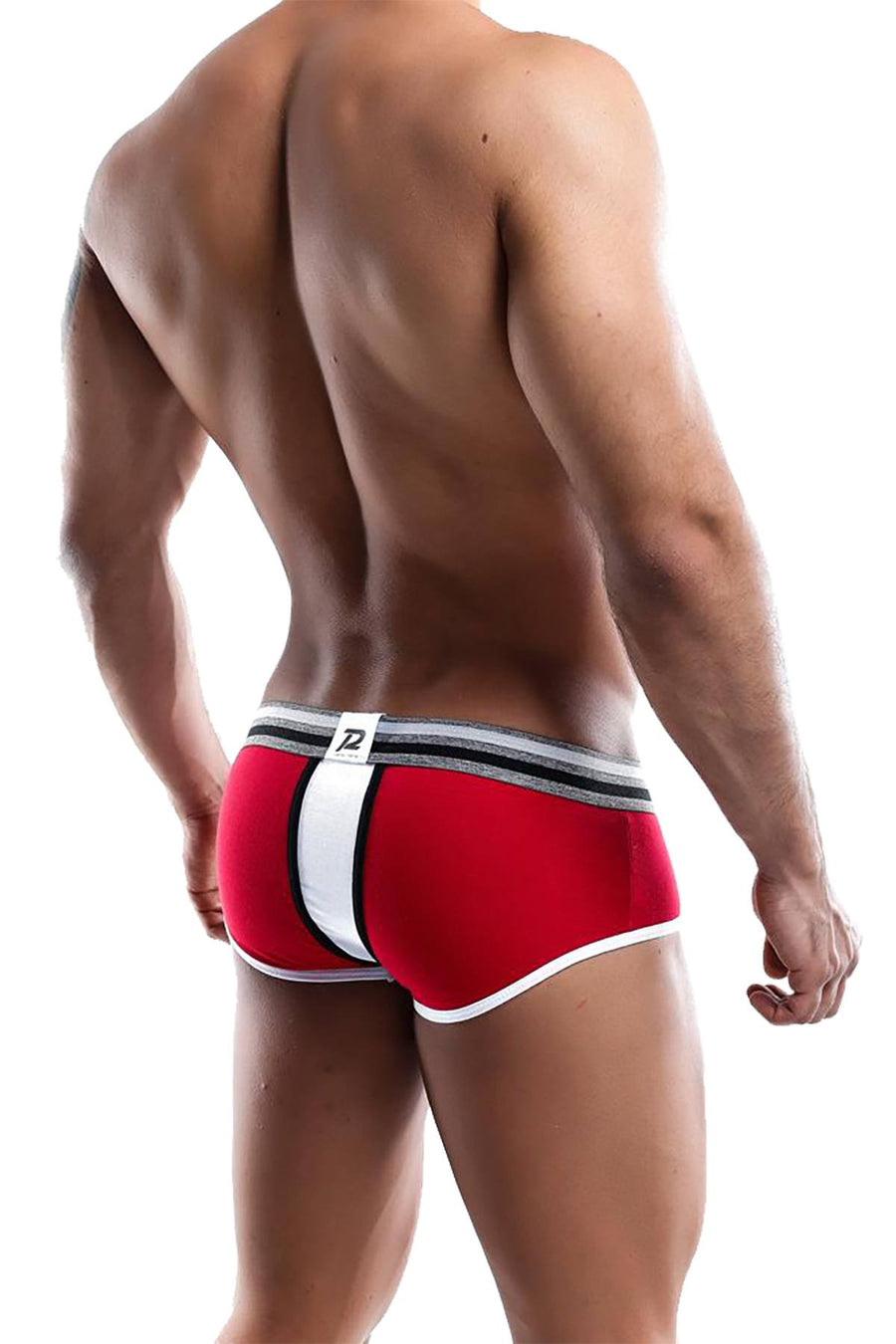 Pistol Pete Red/White Center Stripe Square Brief