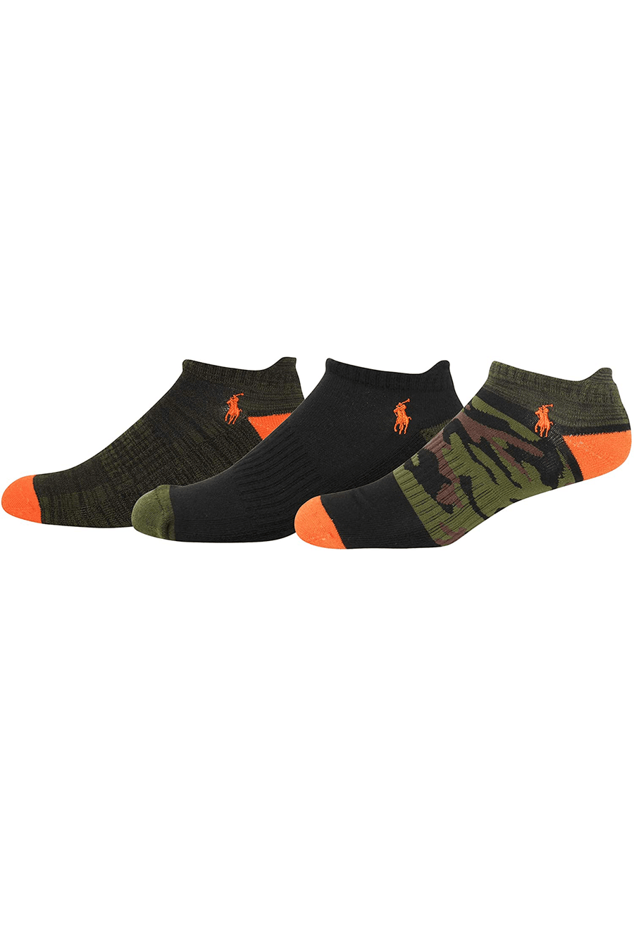 Polo Ralph Lauren 3-Pack Athletic Americana Low Cut Sock Polo Embroidery, Olive