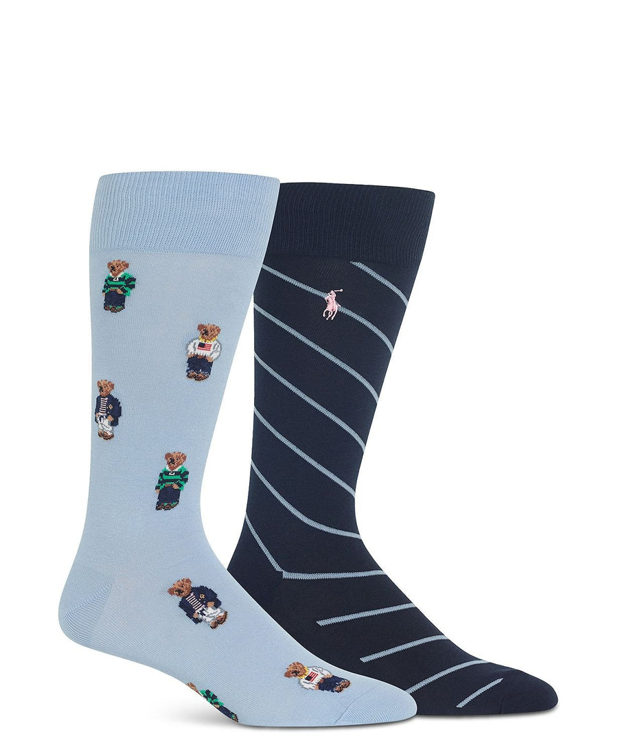 Polo Ralph Lauren All Over Spring Socks Pack Of 2 Blue