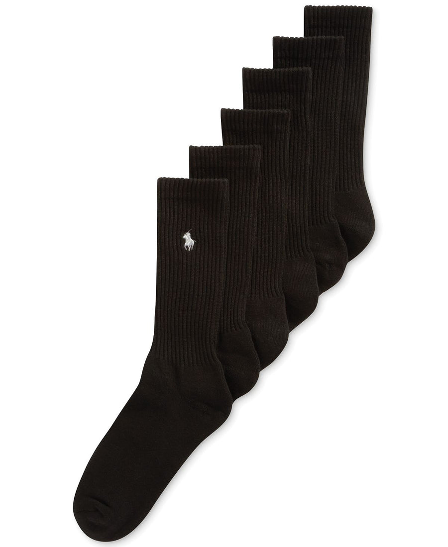 Polo Ralph Lauren Classic Crew Socks 6 Pairs Black