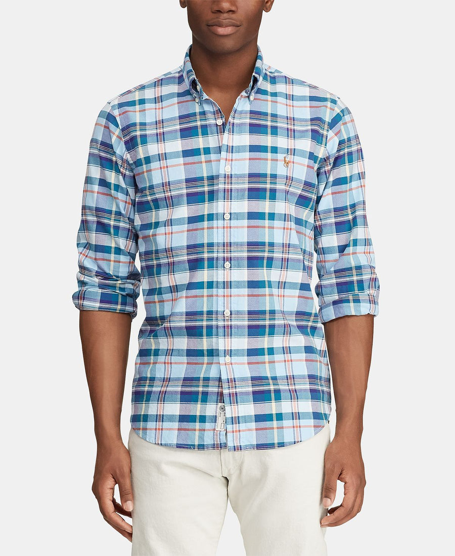 Polo Ralph Lauren Classic Fit Stripe Oxford Shirt Green Multi