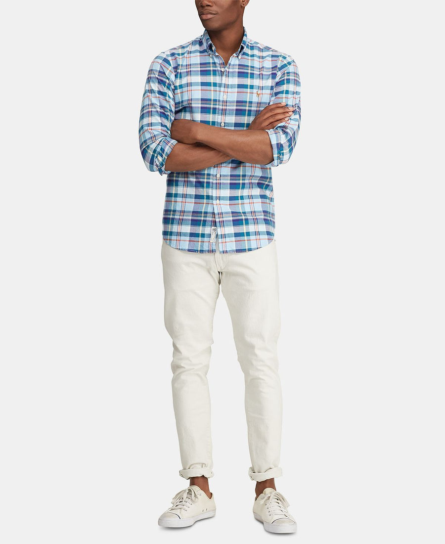 Polo Ralph Lauren Classic Fit Stripe Oxford Shirt Green Multi