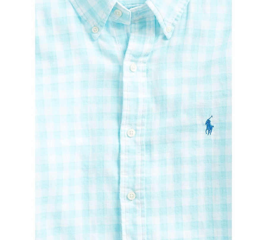 Polo Ralph Lauren Classic-fit Gingham Shirt Turquoise/white