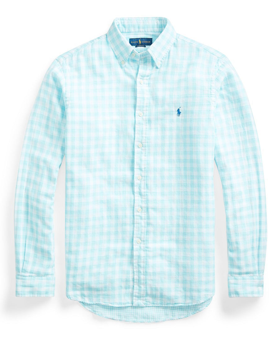 Polo Ralph Lauren Classic-fit Gingham Shirt Turquoise/white